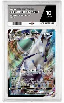 2021 POKEMON CRE EN CHILLING REIGN-V MAX #046 ICE RIDER CALYREX MPE 10 GEM/MT — graded card up for auction