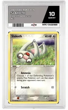 2007 POKEMON EX EN EXPEDITION BASE SET #63 SLAKOTH MPE 10 GEM/MT — graded card up for auction