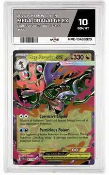 2026 POKEMON CRI EN CHAOS RISING-Double Rare #065 MEGA DRAGALGE EX MPE 10 GEM/MT — graded card up for auction
