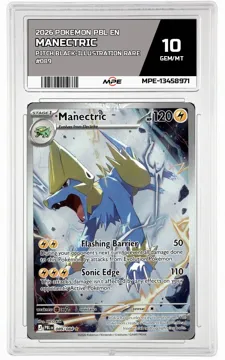 2026 POKEMON PBL EN PITCH BLACK-Illustration Rare #089 MANECTRIC MPE 10 GEM/MT — graded card up for auction