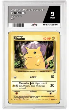 2000 POKEMON BASE SET 2 EN BASE SET 2 #87 PIKACHU MPE 9 MINT — graded card up for auction