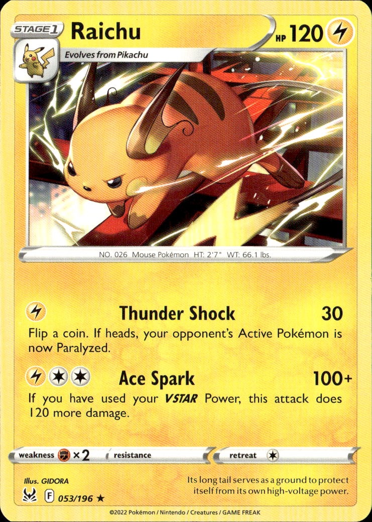 2022 Pokemon Lor En Raichu graded slab