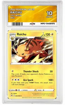 2022 POKEMON LOR EN LOST ORIGIN #053 RAICHU MPE 10 GEM/MT — graded card up for auction