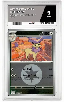 2026 POKEMON ASC EN ASCENDED HEROES-REV HOLO #166 DELCATTY MPE 9 MINT — graded card up for auction