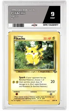 1999 POKEMON JU EN JUNGLE #60 PIKACHU MPE 9 MINT — graded card up for auction