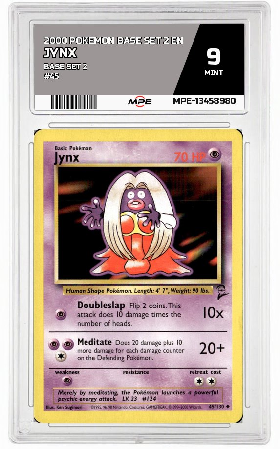 2000 POKEMON BASE SET 2 EN BASE SET 2 #45 JYNX MPE 9 MINT — graded card auctioned from the MPE vault