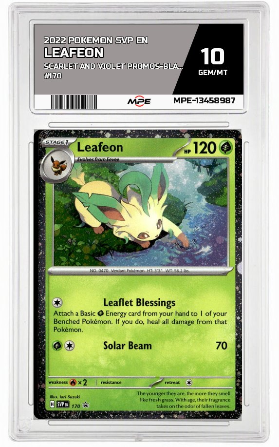 2022 POKEMON SVP EN SCARLET AND VIOLET PROMOS-Blakc Star Promo #170 LEAFEON MPE 10 GEM/MT — graded card auctioned from the MPE vault