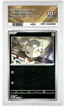 2025 POKEMON PFL EN PHANTASMAL FLAMES-REV HOLO #073 TOGEDEMARU MPE 10 GEM/MT — graded card up for auction