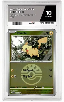2026 POKEMON ASC EN ASCENDED HEROES-REV HOLO #055 PIKACHU MPE 10 GEM/MT — graded card up for auction