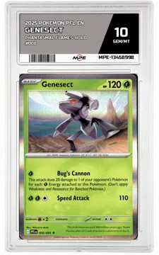 2025 POKEMON PFL EN PHANTASMAL FLAMES-HOLO #008 GENESECT MPE 10 GEM/MT — graded card up for auction
