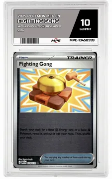 2025 POKEMON MEG EN MEGA EVOLUTION-REV HOLO #116 FIGHTING GONG MPE 10 GEM/MT — graded card up for auction