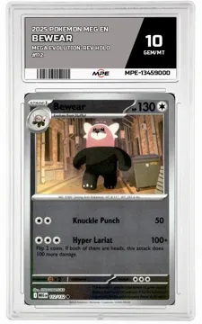 2025 POKEMON MEG EN MEGA EVOLUTION-REV HOLO #112 BEWEAR MPE 10 GEM/MT — graded card up for auction