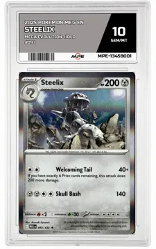 2025 POKEMON MEG EN MEGA EVOLUTION-HOLO #093 STEELIX MPE 10 GEM/MT — graded card up for auction