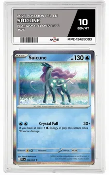 2025 POKEMON PFL EN PHANTASMAL FLAMES-HOLO #026 SUICUNE MPE 10 GEM/MT — graded card up for auction