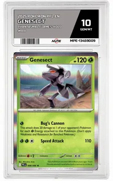 2025 POKEMON PFL EN PHANTASMAL FLAMES-HOLO #008 GENESECT MPE 10 GEM/MT — graded card up for auction