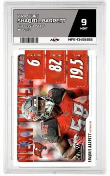 2020 SCORE NEXT LEVEL STATS #NLS-SB SHAQUIL BARRETT MPE 9 MINT — graded card up for auction