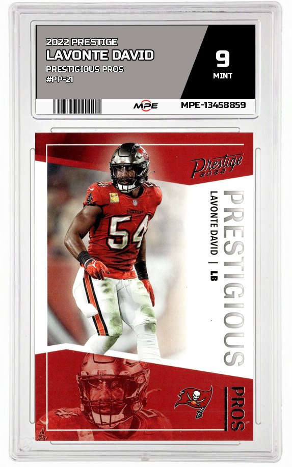 2022 PRESTIGE PRESTIGIOUS PROS #PP-21 LAVONTE DAVID MPE 9 MINT — graded card auctioned from the MPE vault