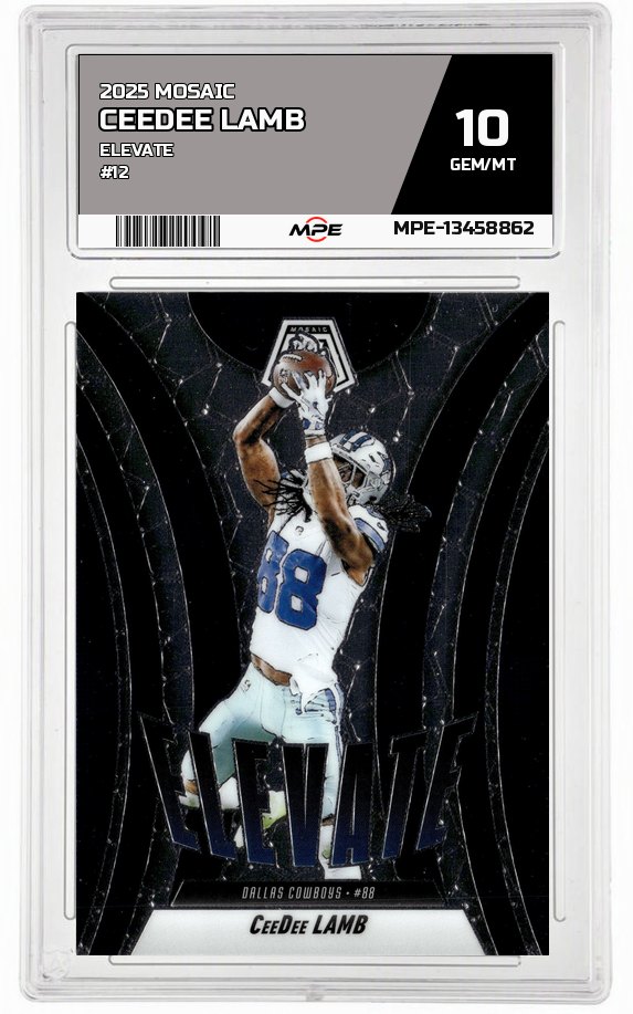 2025 MOSAIC ELEVATE #12 CEEDEE LAMB MPE 10 GEM/MT — graded card auctioned from the MPE vault