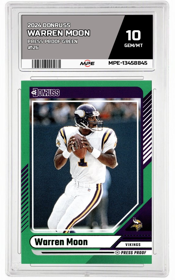 2024 DONRUSS Press Proof Green #126 WARREN MOON MPE 10 GEM/MT — graded card auctioned from the MPE vault