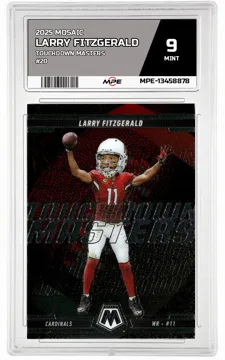 2025 MOSAIC TOUCHDOWN MASTERS #20 LARRY FITZGERALD MPE 9 MINT — graded card up for auction