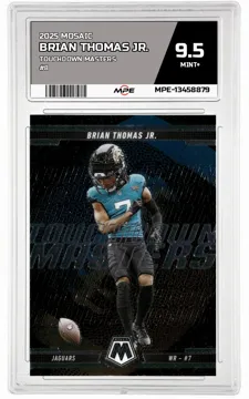 2025 MOSAIC TOUCHDOWN MASTERS #8 BRIAN THOMAS JR. MPE 9.5 MINT+ — graded card up for auction