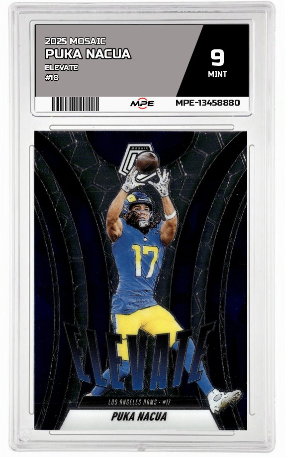 2025 MOSAIC ELEVATE #18 PUKA NACUA MPE 9 MINT — graded card auctioned from the MPE vault