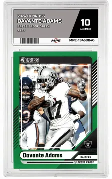 2024 DONRUSS Press Proof Green #295 DAVANTE ADAMS MPE 10 GEM/MT — graded card up for auction