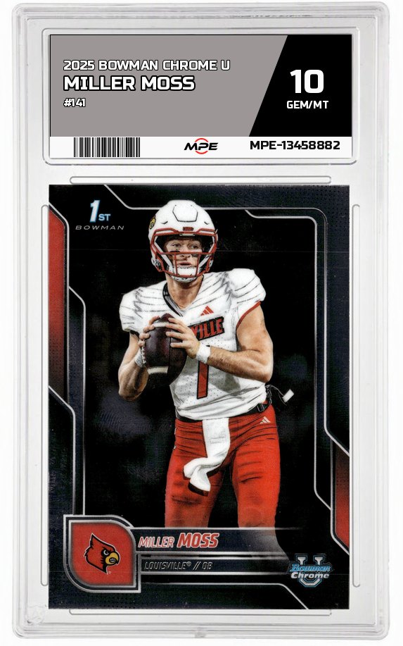 2025 BOWMAN CHROME U #141 MILLER MOSS MPE 10 GEM/MT — graded card auctioned from the MPE vault