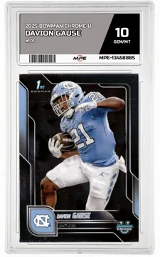 2025 BOWMAN CHROME U #105 DAVION GAUSE MPE 10 GEM/MT — graded card up for auction