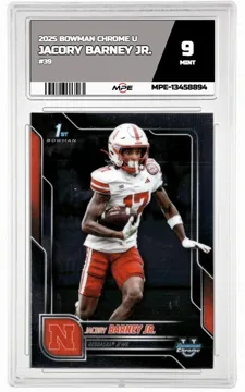 2025 BOWMAN CHROME U #39 JACORY BARNEY JR. MPE 9 MINT — graded card up for auction