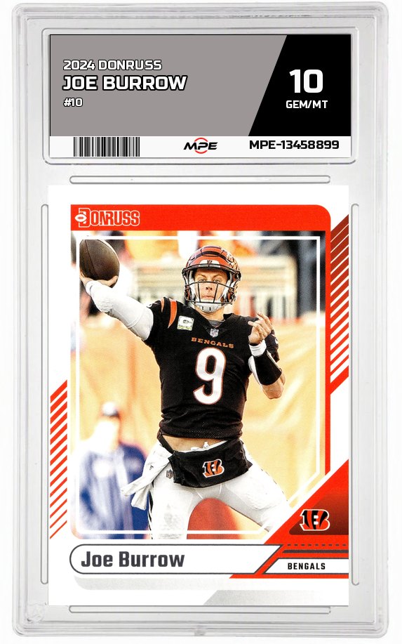 2024 DONRUSS #10 JOE BURROW MPE 10 GEM/MT — graded card auctioned from the MPE vault
