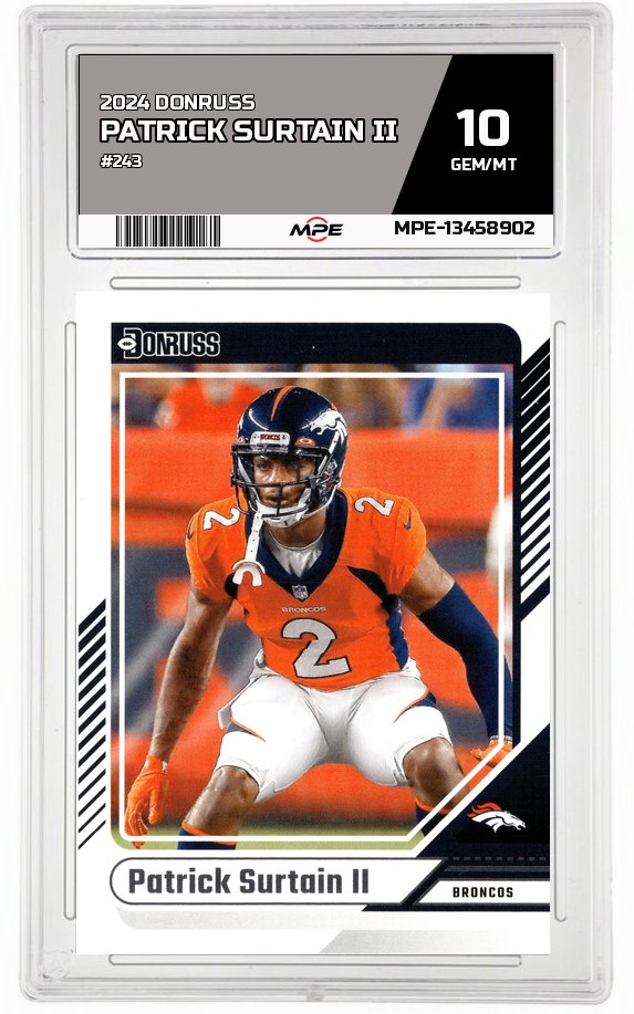 2024 DONRUSS #243 PATRICK SURTAIN II MPE 10 GEM/MT — graded card auctioned from the MPE vault