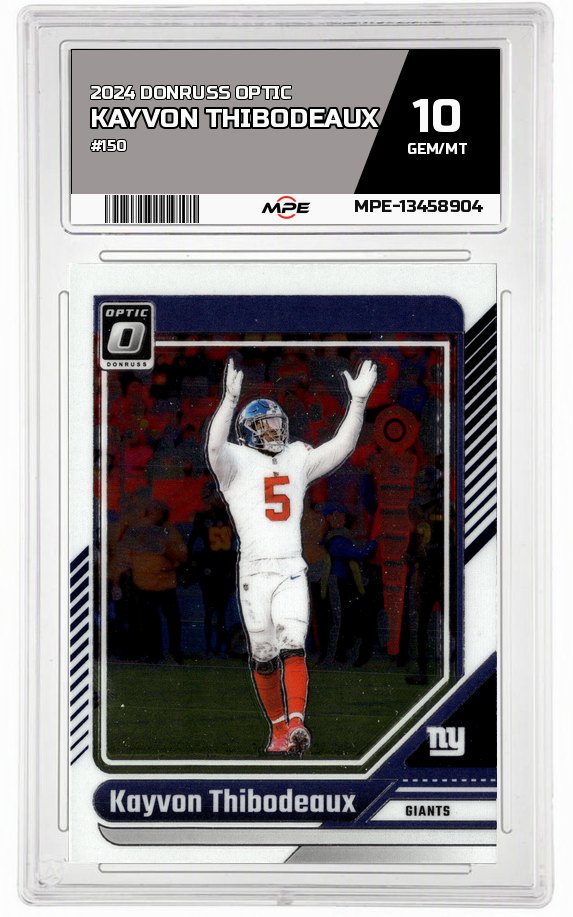 2024 DONRUSS OPTIC #150 KAYVON THIBODEAUX MPE 10 GEM/MT — graded card auctioned from the MPE vault