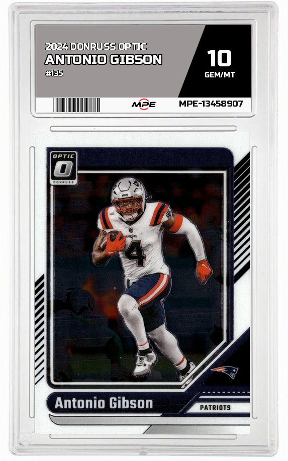 2024 DONRUSS OPTIC #135 ANTONIO GIBSON MPE 10 GEM/MT — graded card auctioned from the MPE vault