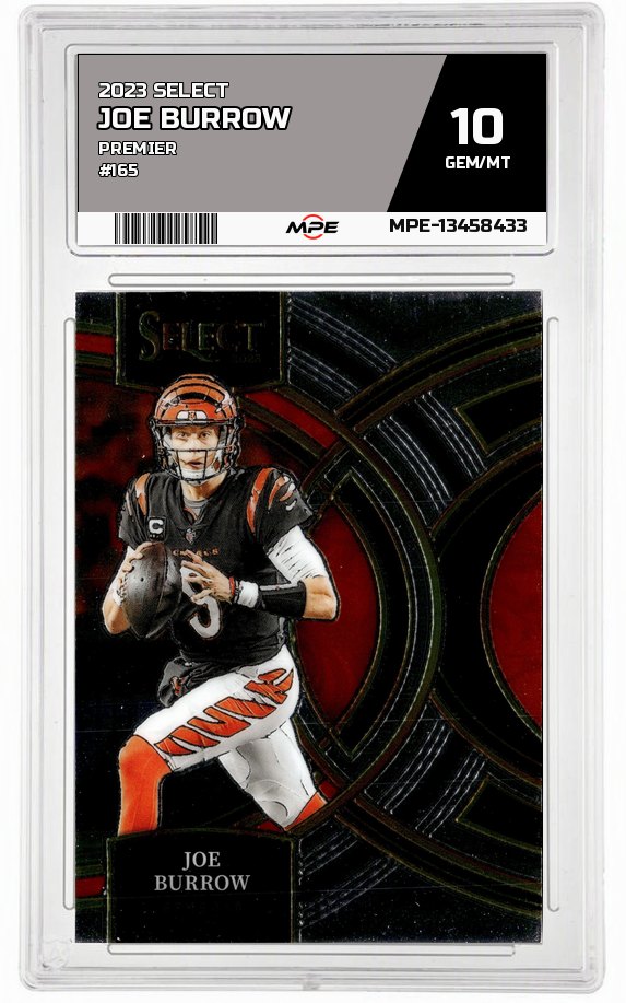2023 SELECT PREMIER #165 JOE BURROW MPE 10 GEM/MT — graded card auctioned from the MPE vault