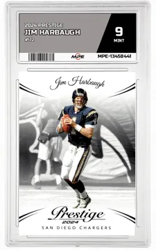 2024 PRESTIGE #172 JIM HARBAUGH MPE 9 MINT — graded card up for auction