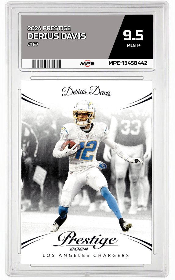 2024 PRESTIGE #167 DERIUS DAVIS MPE 9.5 MINT+ — graded card auctioned from the MPE vault