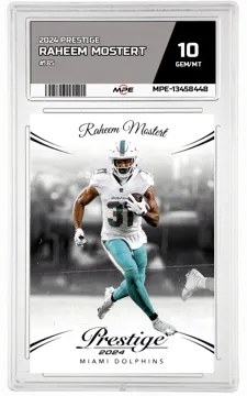 2024 PRESTIGE #185 RAHEEM MOSTERT MPE 10 GEM/MT — graded card up for auction