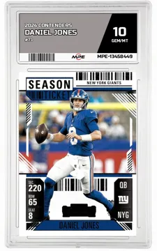 2024 CONTENDERS #73 DANIEL JONES MPE 10 GEM/MT — graded card up for auction
