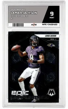 2025 MOSAIC EPIC PERFORMERS #3 LAMAR JACKSON MPE 9 MINT — graded card up for auction