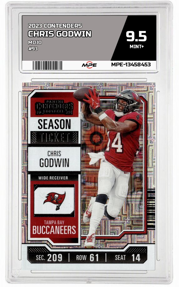 2023 CONTENDERS MOJO #93 CHRIS GODWIN MPE 9.5 MINT+ — graded card auctioned from the MPE vault