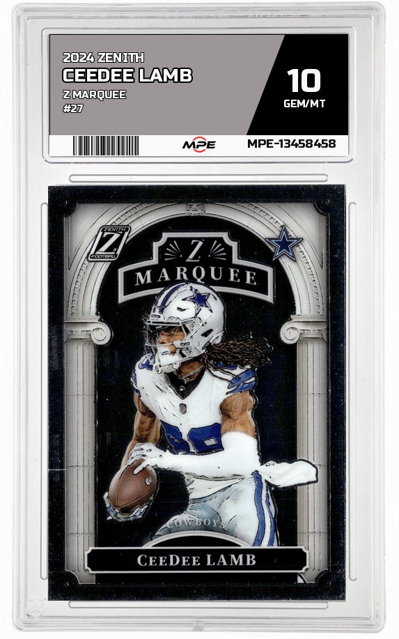2024 ZENITH Z MARQUEE #27 CEEDEE LAMB MPE 10 GEM/MT — graded card auctioned from the MPE vault