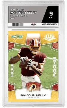 2008 SCORE SUPER BOWL-GOLD #371 MALCOLM KELLY MPE 9 MINT — graded card up for auction