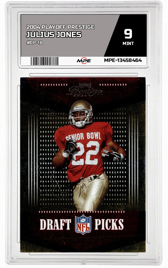 2004 PLAYOFF PRESTIGE #DP-18 JULIUS JONES MPE 9 MINT — graded card auctioned from the MPE vault