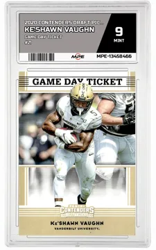 2020 CONTENDERS DRAFT PICKS GAME DAY TICKET #21 KE'SHAWN VAUGHN MPE 9 MINT — graded card up for auction