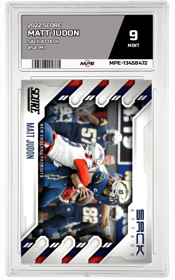 2022 SCORE SACK ATTACK #SA-MJ MATT JUDON MPE 9 MINT — graded card auctioned from the MPE vault