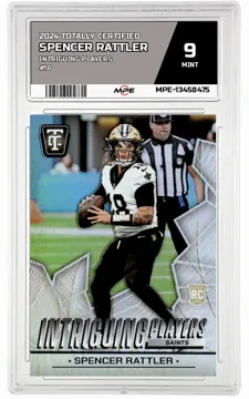2024 TOTALLY CERTIFIED INTRIGUING PLAYERS #18 SPENCER RATTLER MPE 9 MINT — graded card up for auction