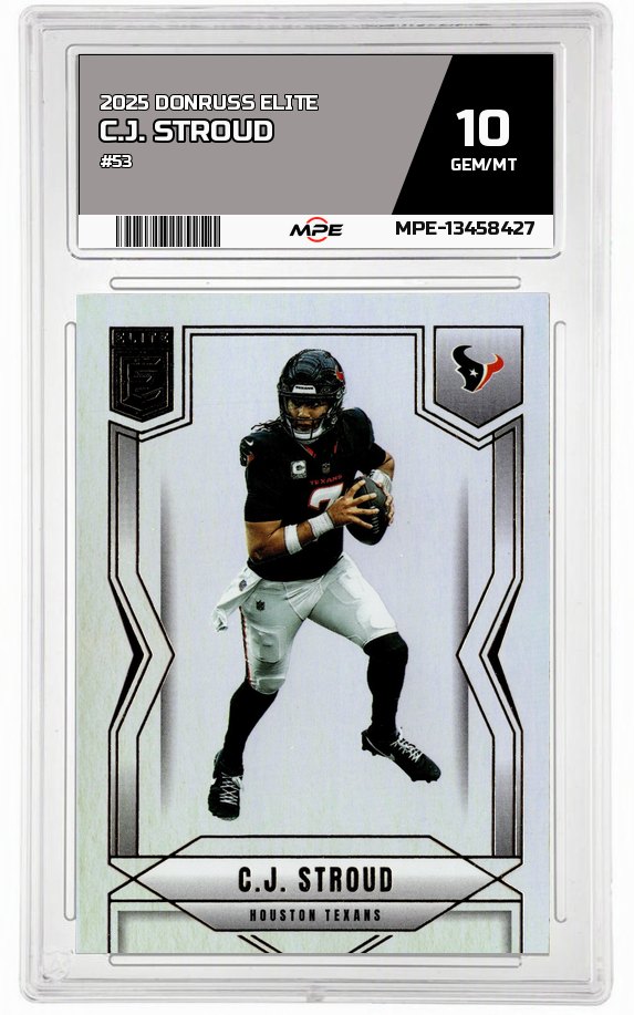 2025 DONRUSS ELITE #53 C.J. STROUD MPE 10 GEM/MT — graded card auctioned from the MPE vault