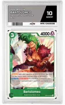 2024 OP07 EN 500 YEARS IN THE FUTURE #031 BARTOLOMEO MPE 10 GEM/MT — graded card up for auction