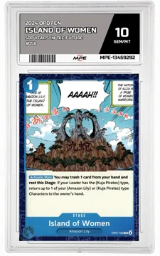 2024 OP07 EN 500 YEARS IN THE FUTURE #058 ISLAND OF WOMEN MPE 10 GEM/MT — graded card up for auction